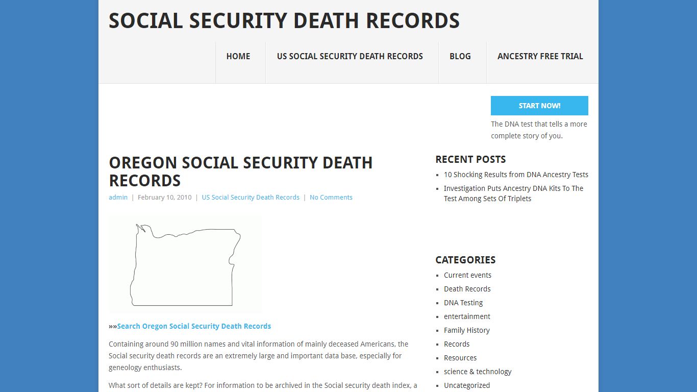 Oregon Social Security Death Records